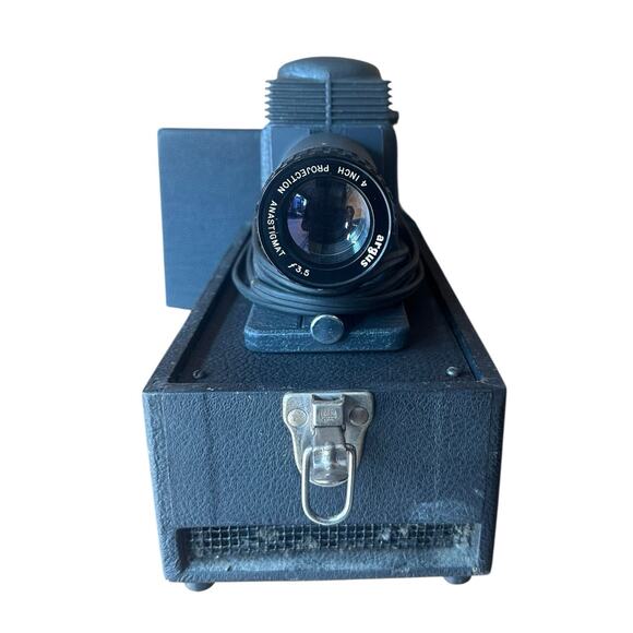 Argus Model 200 Vintage Slide Projector W/Case Works+Fan USA Pictures VGC Black - Picture 2 of 4